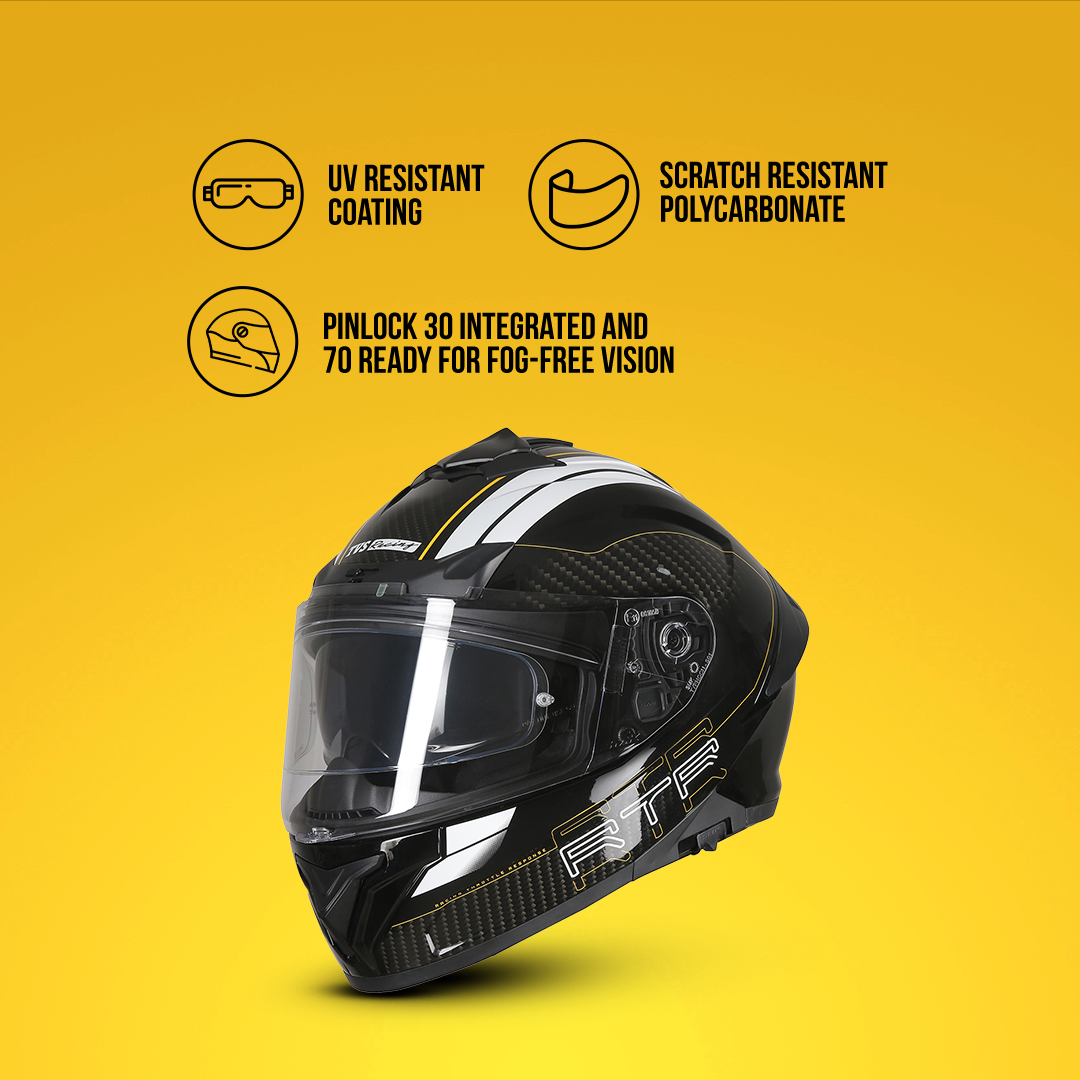 TVS Racing Hurricane Helmet Full-Face, Aerodynamic Design